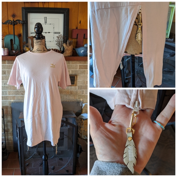 Puma Tops - Puma zip side pastel pink and gold top T shrit